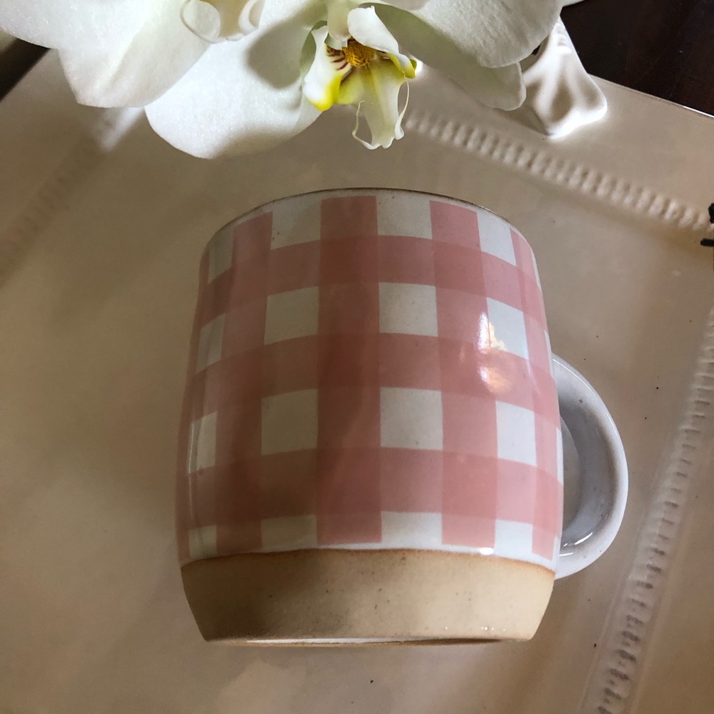 NWT Pink Checkered Buffalo Plaid  Coffee Mug 18 oz